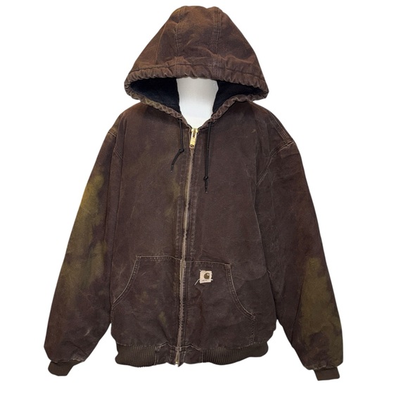 Carhartt Other - Vintage Carhartt J130 Brown Duck Canvas Y2K Jacket Distressed Grunge Hooded